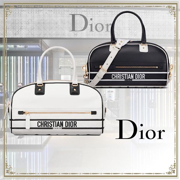 【すぐ届く】ディオール ヴァイブ コピー ミディアム ボウリングバッグ スムースカーフスキン 2色 M6202OOBR_M879